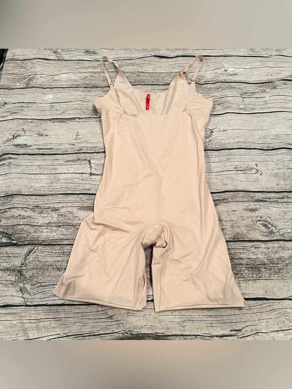 SPANX Thinstincts Light Beige One-Piece Open Bust Shapewear Size Large